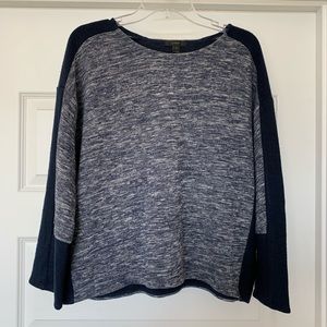 J. Crew Navy Space Dyed Boxy Wool Sweater